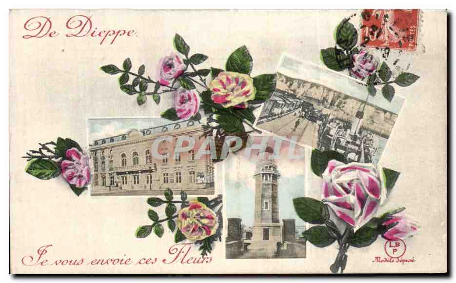 CPA Dieppe Je Vous envoie ces fleurs