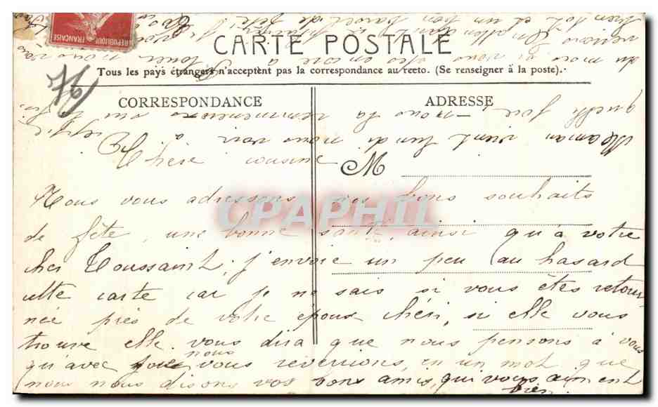 CPA Dieppe Je Vous envoie ces fleurs — Rückseite