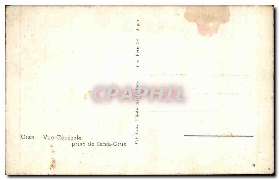 CPA Oran Vue generale prise de Santa Cruz — Rückseite