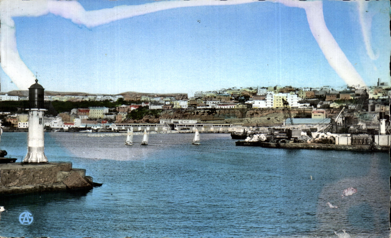 CPA Mostaganem L entree du Port et la Ville