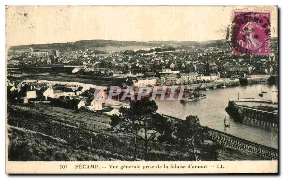 CPA Fecamp vue generale prise de la falaise d amont