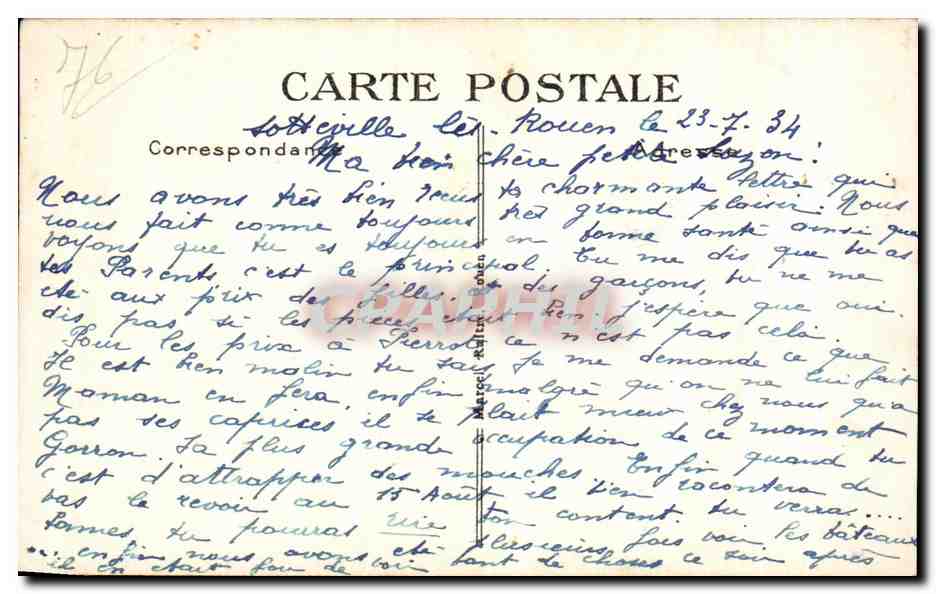 CPA Rouen Rue Saint Romain Passage de la Cour des Compres  — Verso