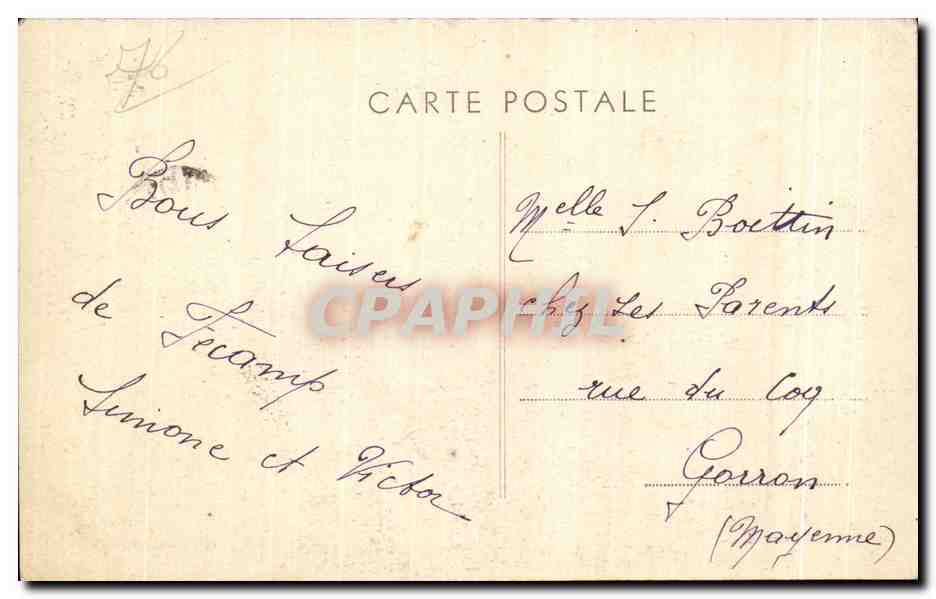 CPA Fecamp Vue generale de la Cote — Rückseite