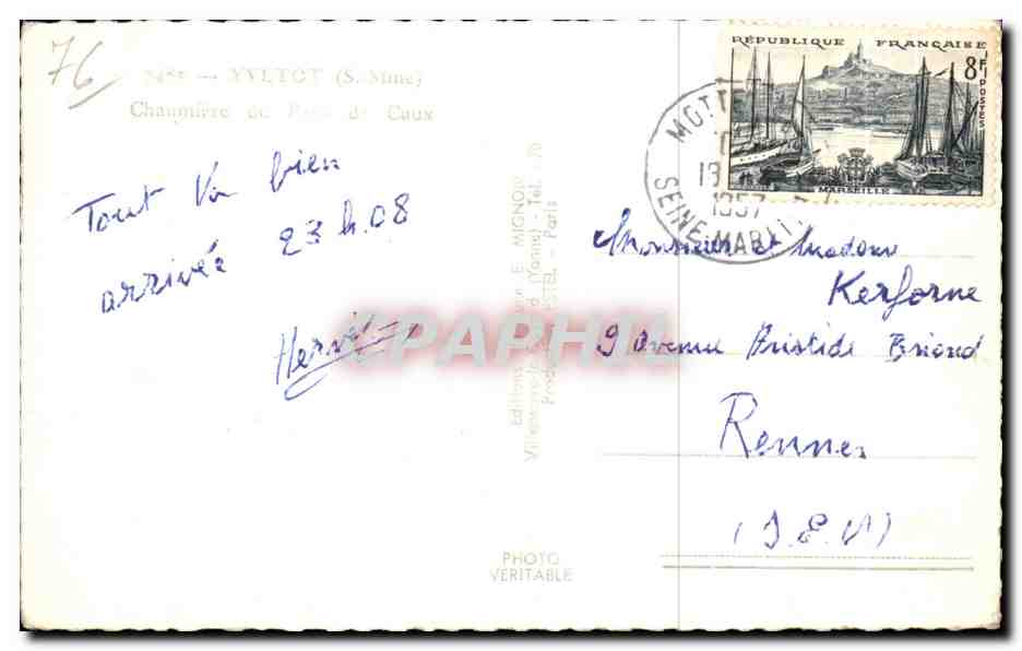CPA Yvetot Chaumiere du pays de Caux — Rückseite