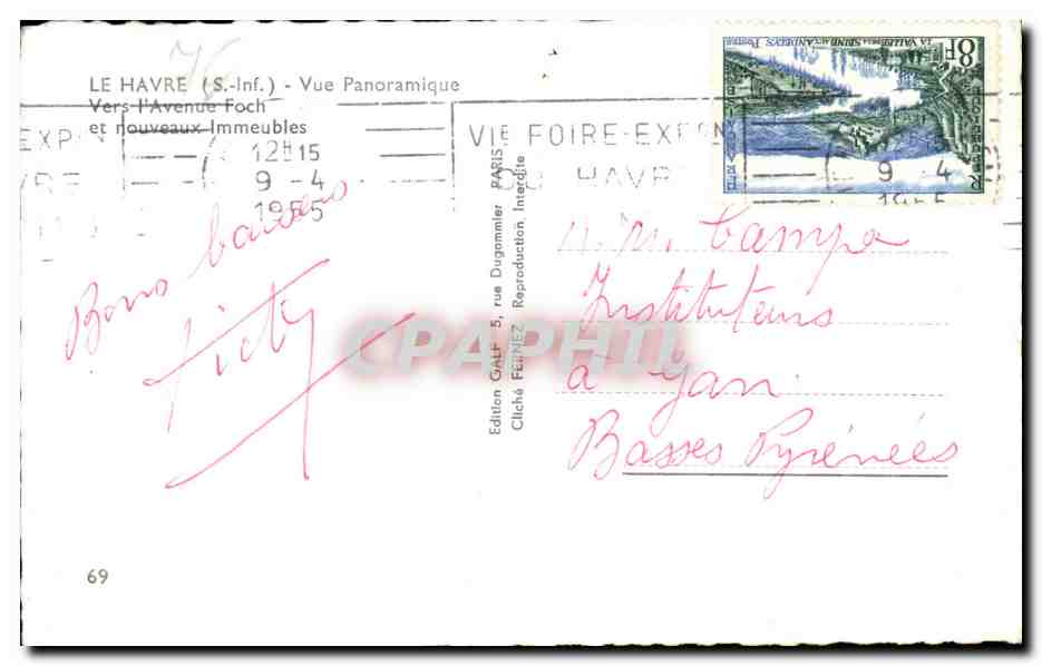 CPA Le Havre Vue Panoramique Vers l Avenue Foch — Rückseite