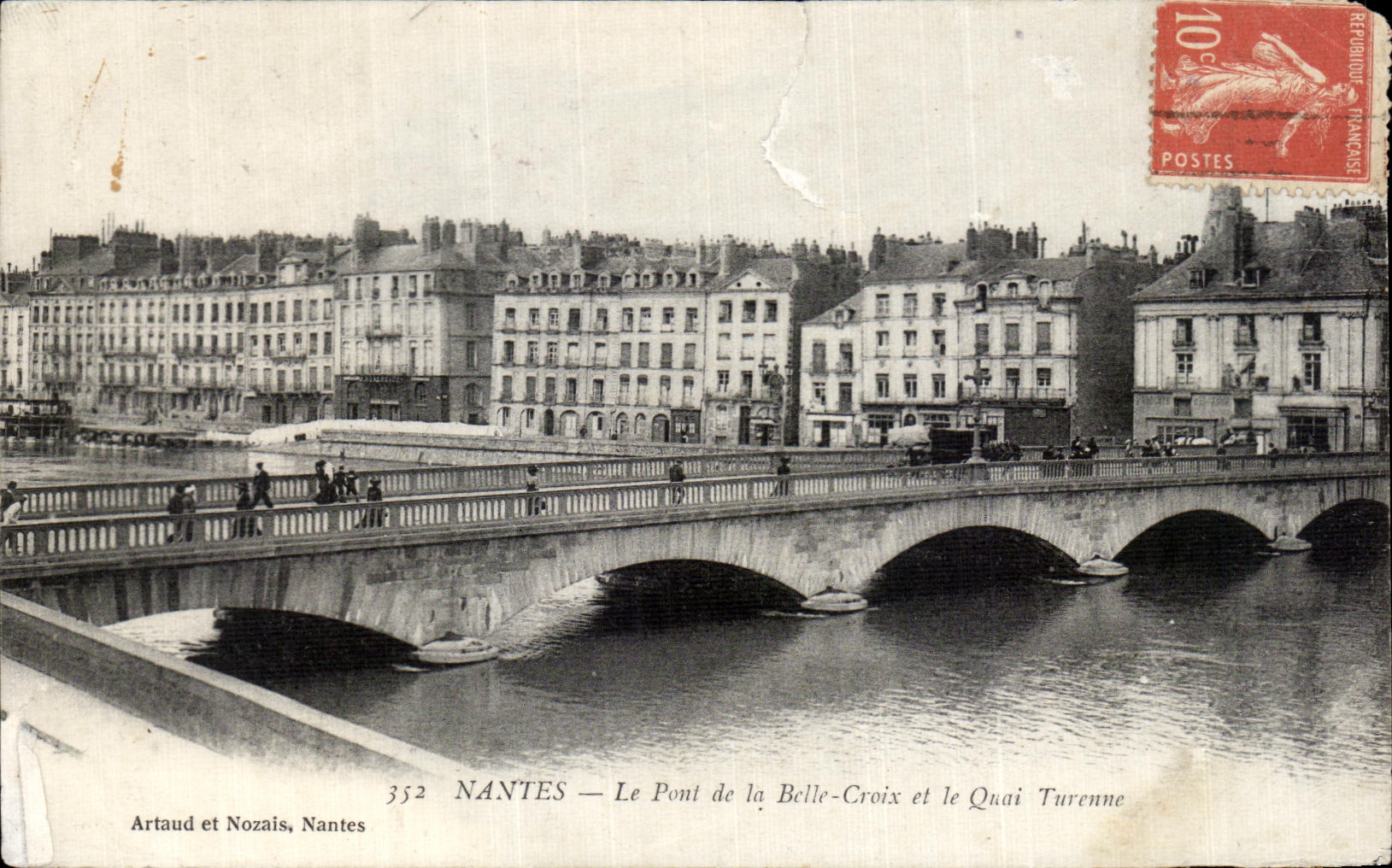 CPA Nantes Le Pont de la Belle Croix et le Quai Turenne