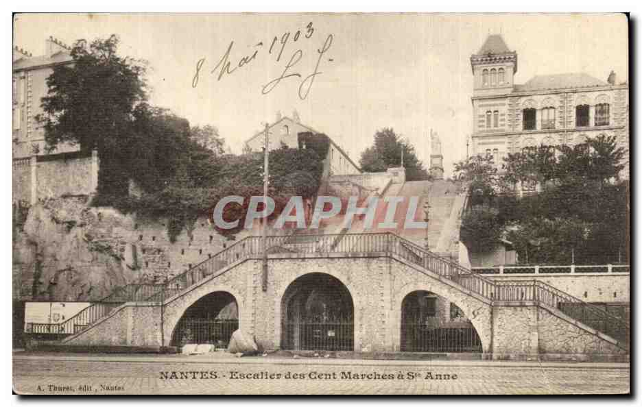 CPA Nantes Escalier des Cent Marches a St Anne
