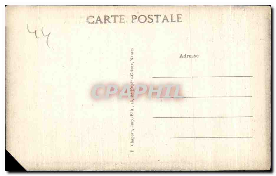 CPA Ancien Nantes Rue des Etats Les Douves du Chateau et la Cathedrale — Rückseite