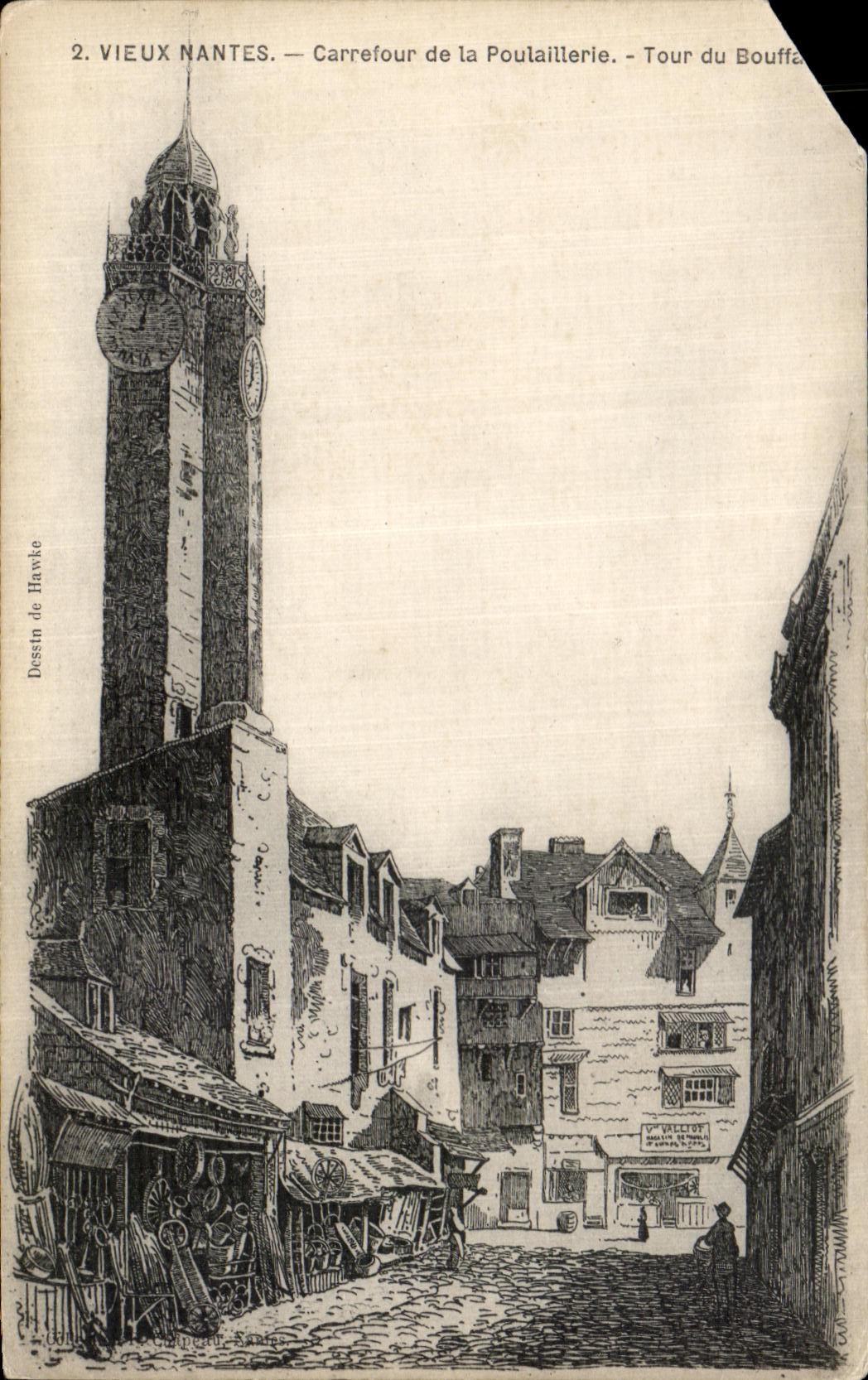 Vieux Nantes — Carrefour de la Poulaiellerie — Tour du Bouffay