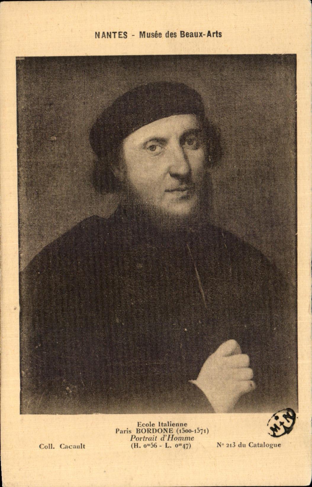 CPA Nantes Musee des Beaux Arts Paris Bordone Portrait d homme