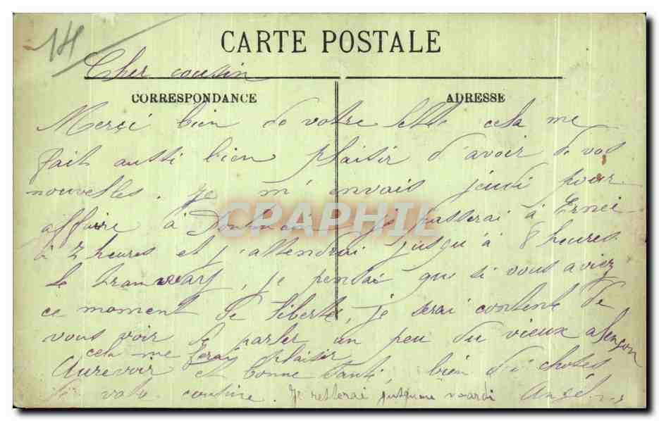 CPA Riva Bella Le Bain a la Lame — Rückseite