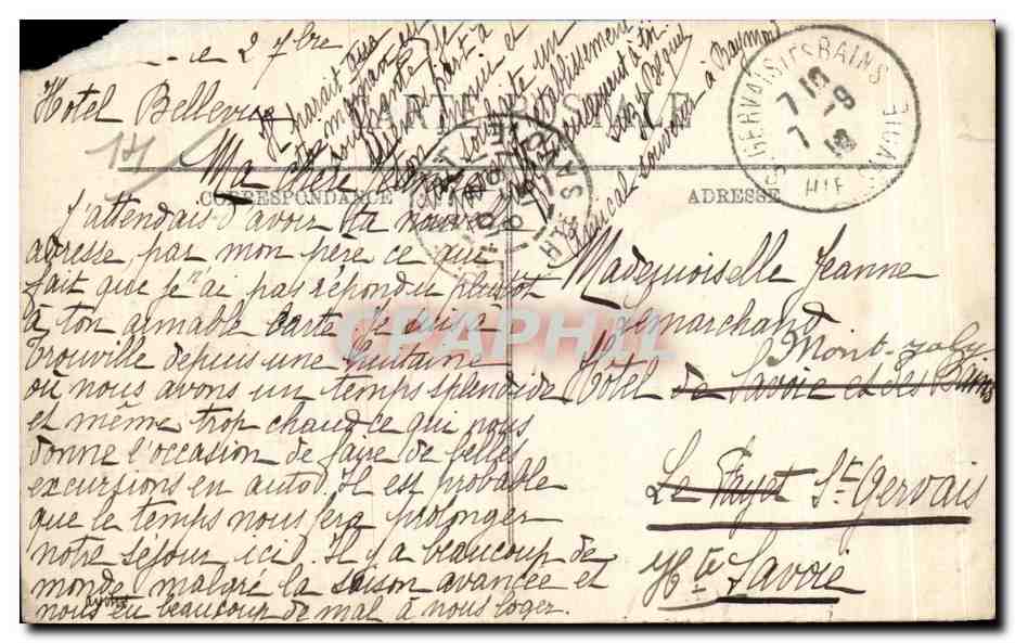 CPA Trouville La Plage et les Villas — Verso