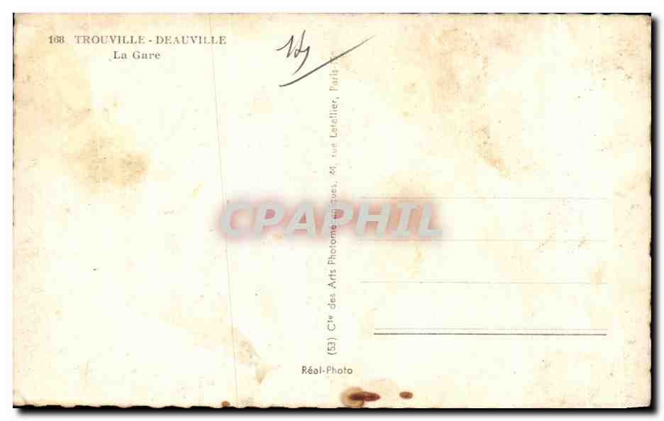 CPA Trouville Deauville La Gare — Verso