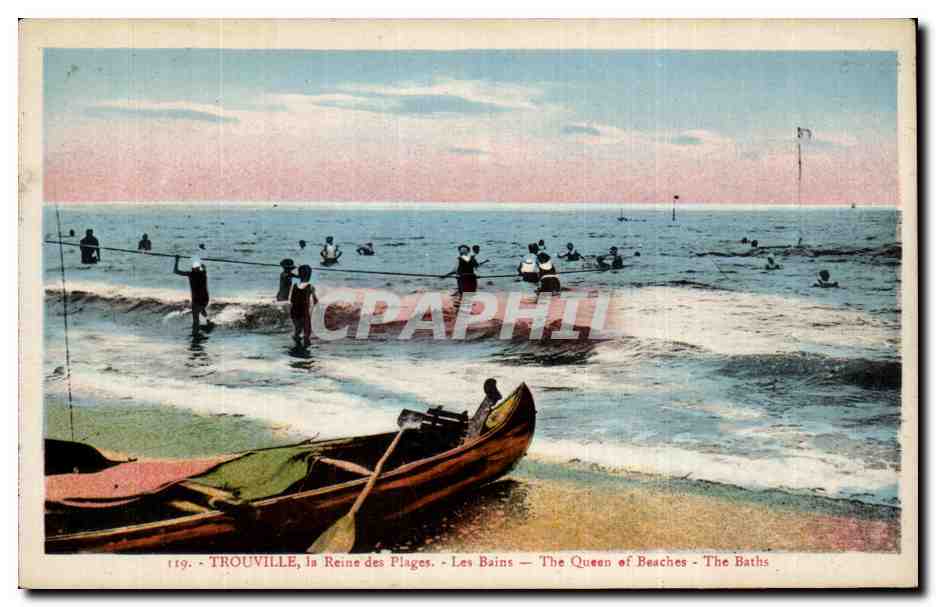 CPA Trouville la Reine des Plages Les Bains The Queen of Beaches The Baths