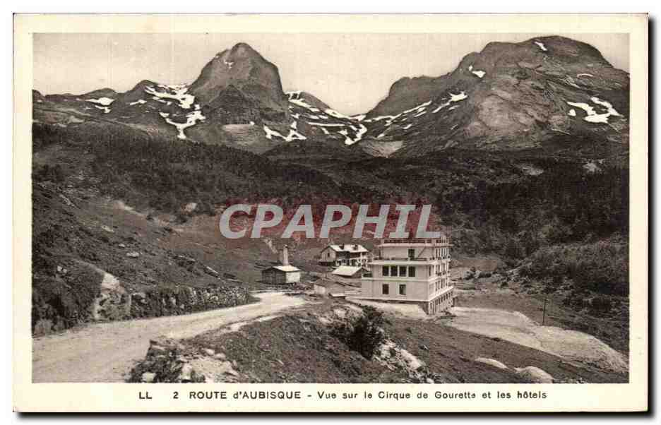 CPA Route d Aubisque Vue sur le Cirque de Gourette et les hotels