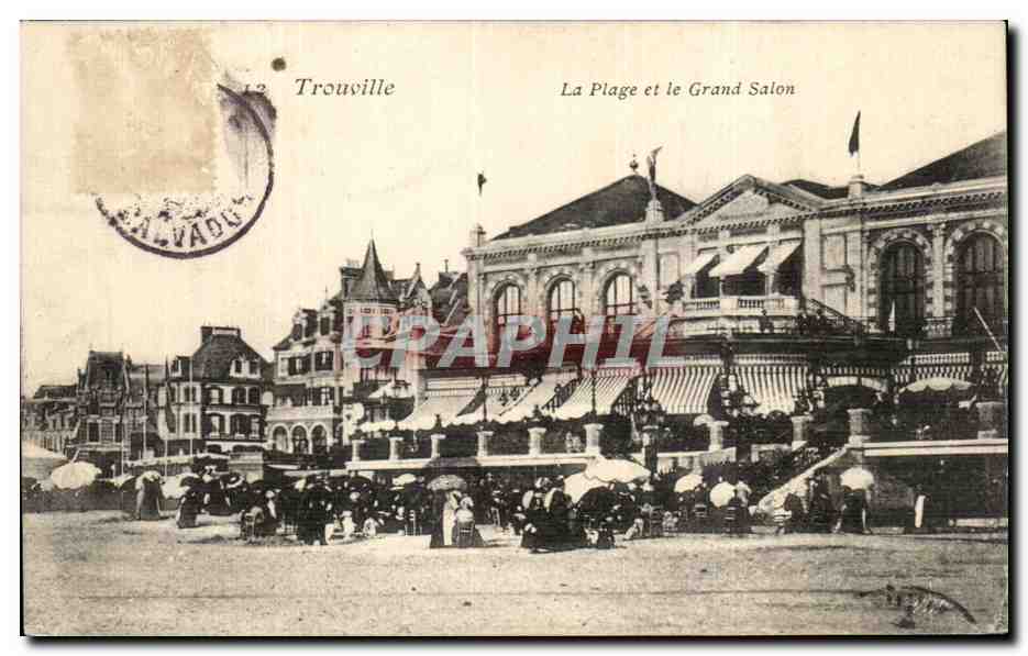 Trouville — La Plage et le Grand Salon — Éditeur Salvadou, n°12