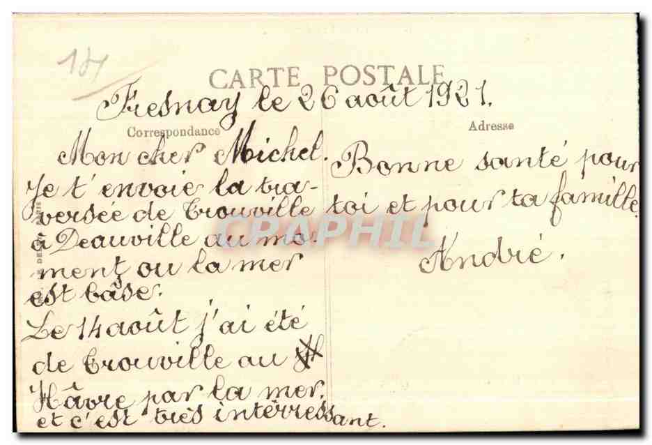 CPA Trouville Le Bac — Verso