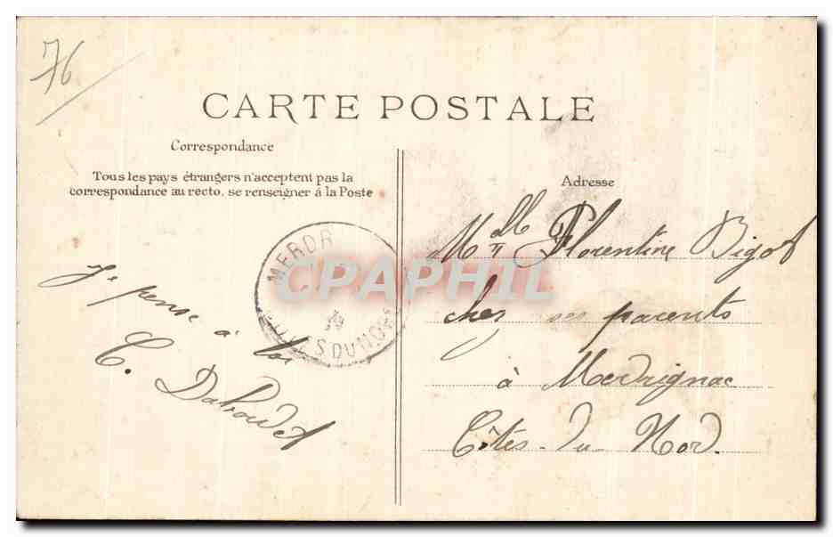 CPA Le Havre Sortie du Transatlantique La Garcogne — Rückseite