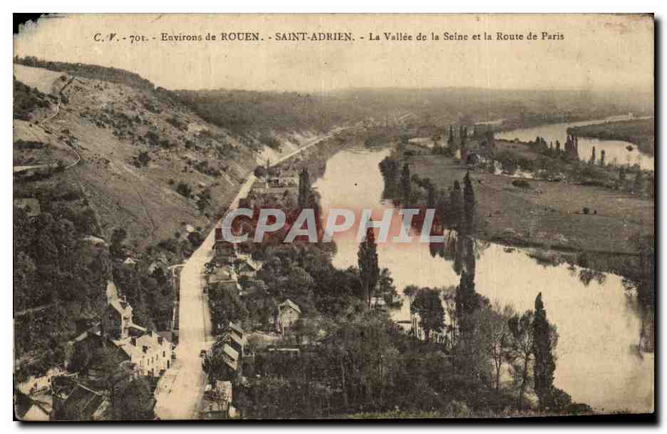 CPA Environs de Rouen Saint Adrien La Vallee de la Seine et la Route de Paris