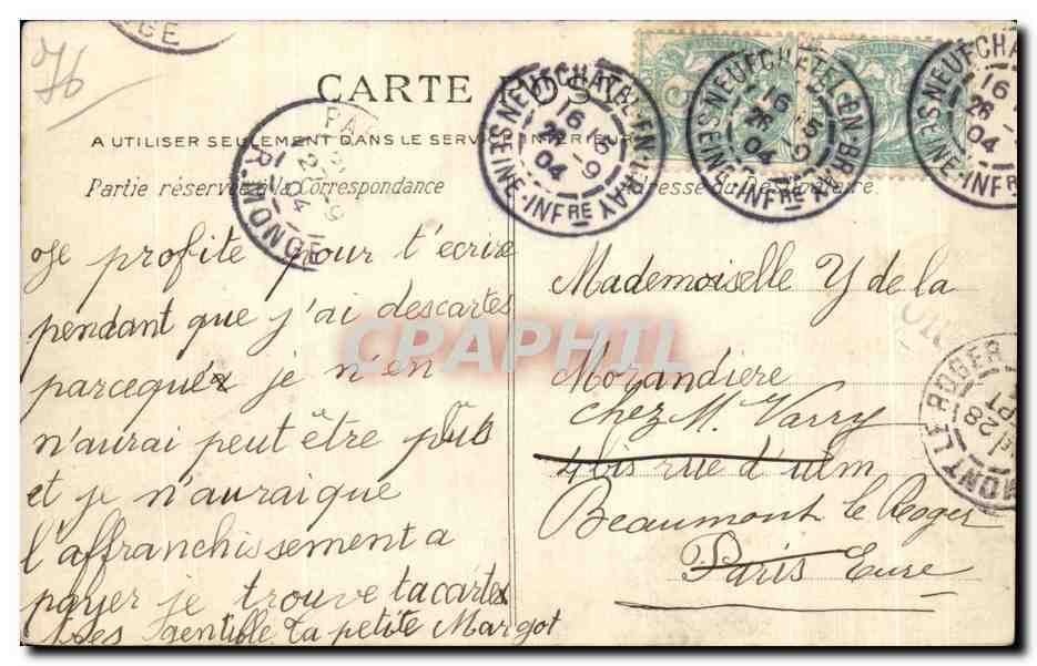 CPA Mesnieres Galerie des Cerfs au Chateau — Rückseite