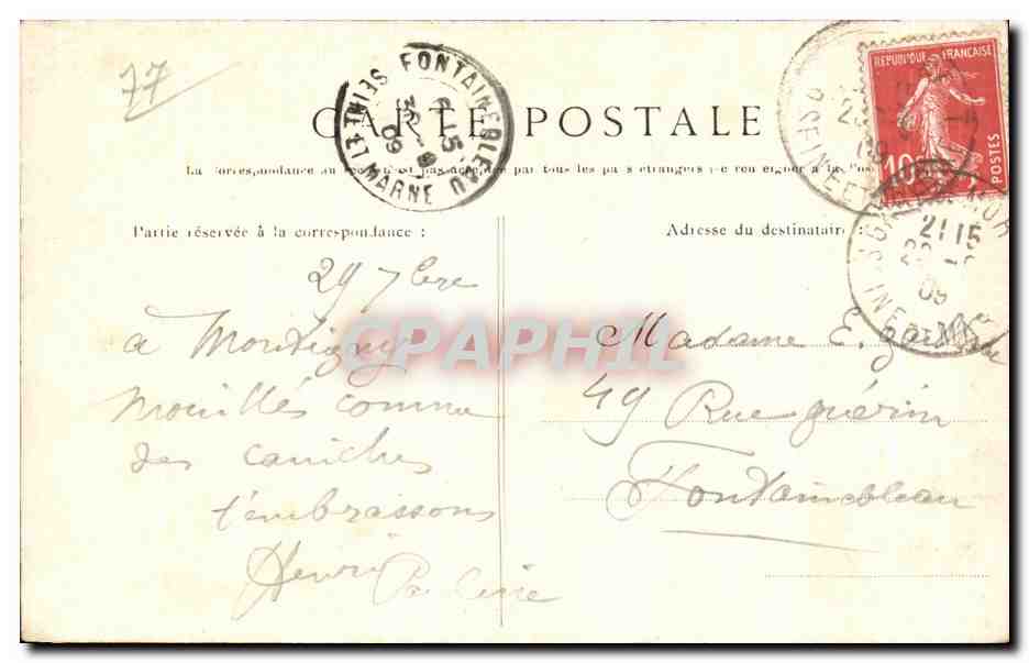 CPA Montigny sur Loing Un coin de riviere — Rückseite