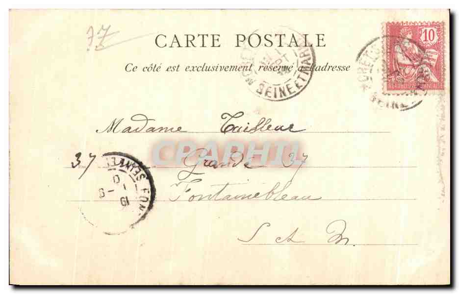 CPA Moret sur Loing La Poterne et la Porte de Bourgogne — Verso