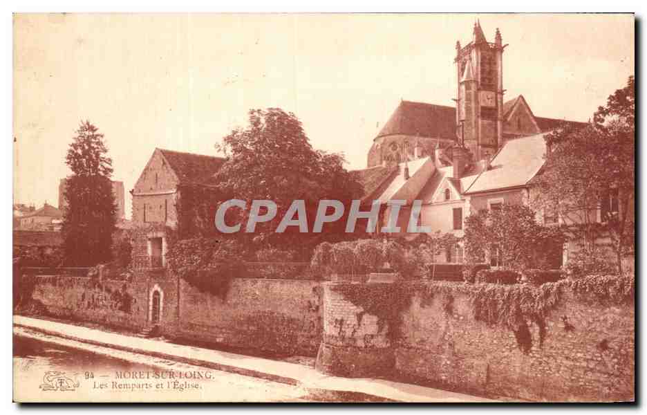 CPA Moret sur Loing Les Remparts et l Eglise