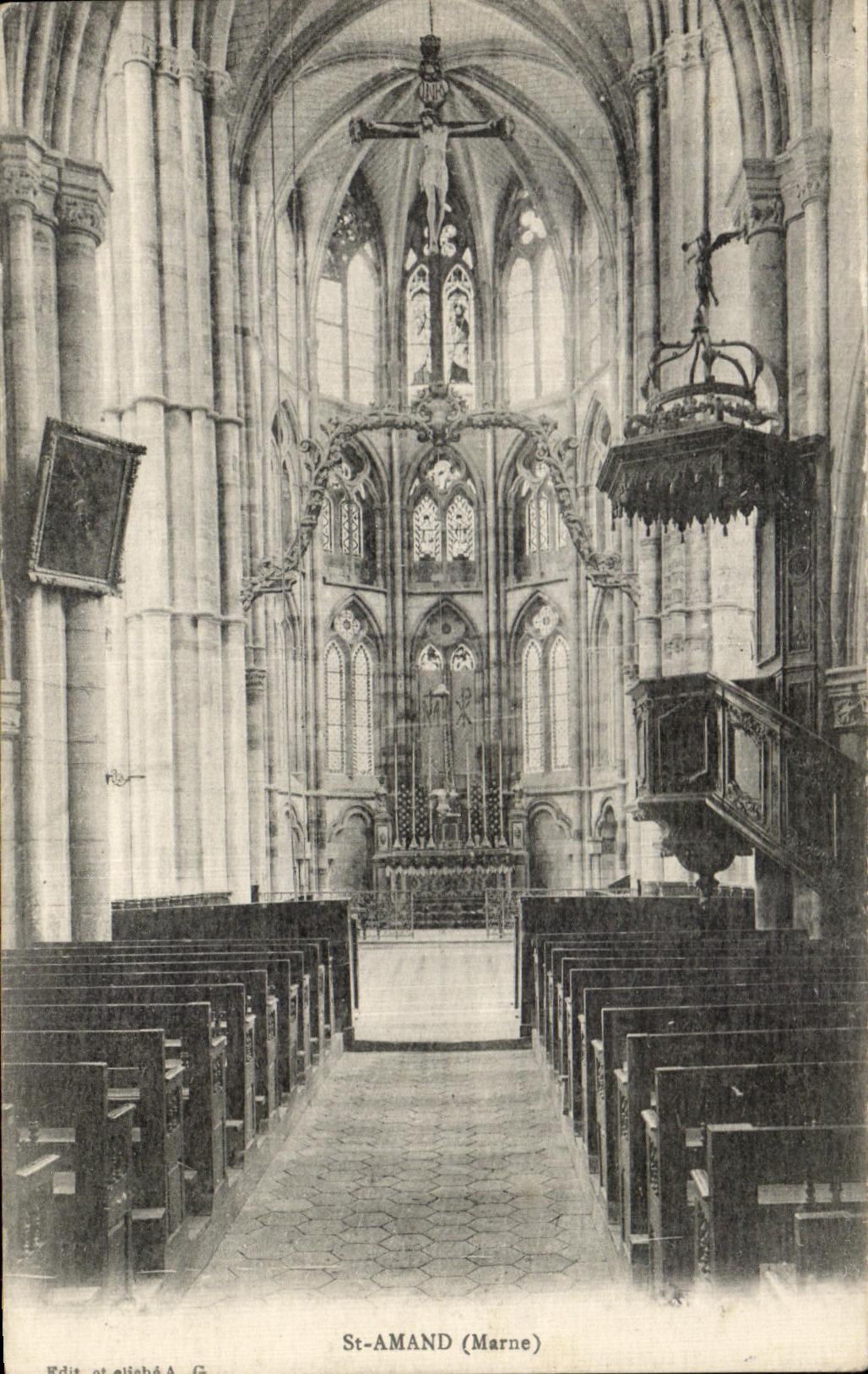 CPA St Amand (Marne) Eglise Christ