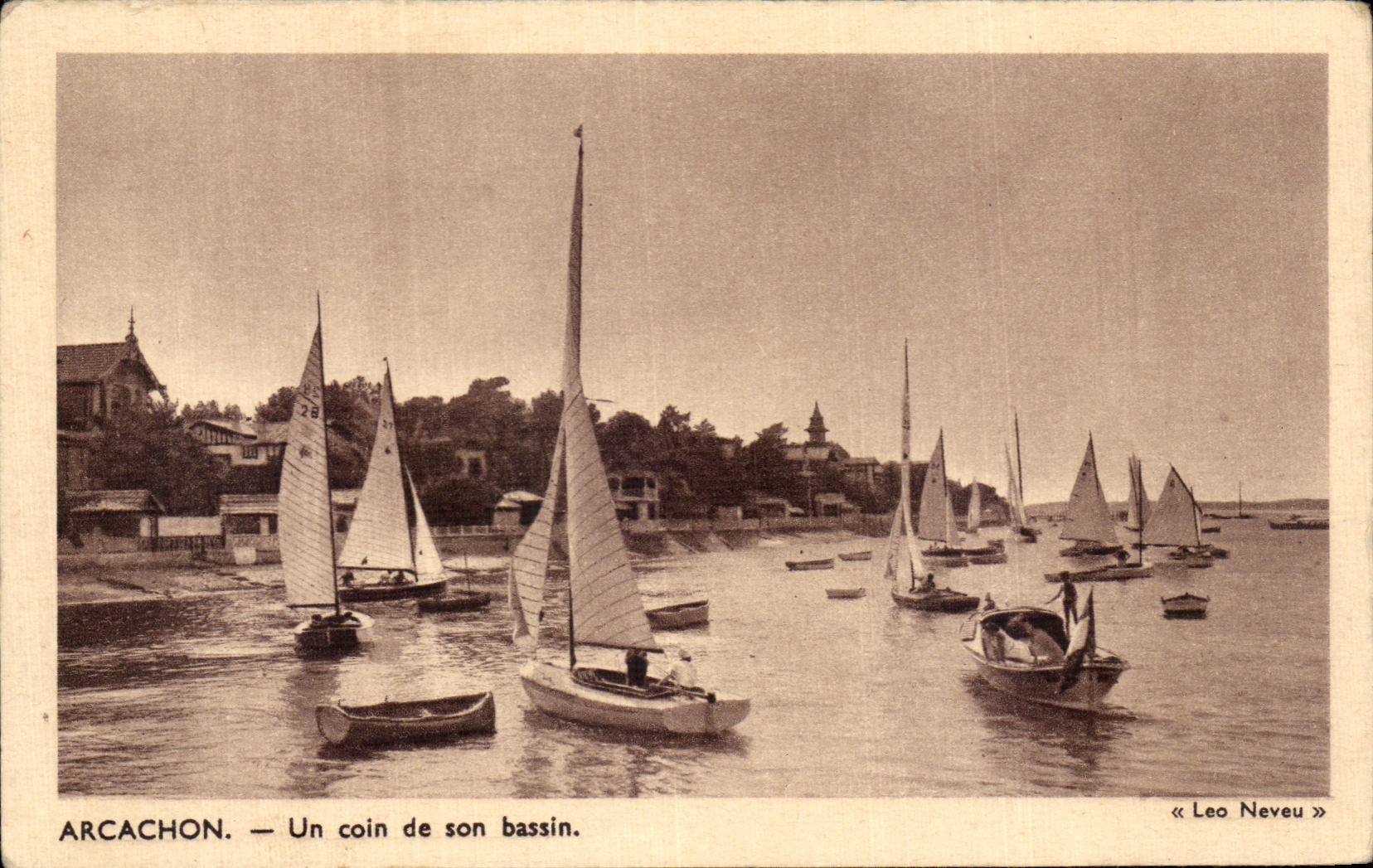 CPA Arcachon Un coin de son bassin Bateaux Voiliers 