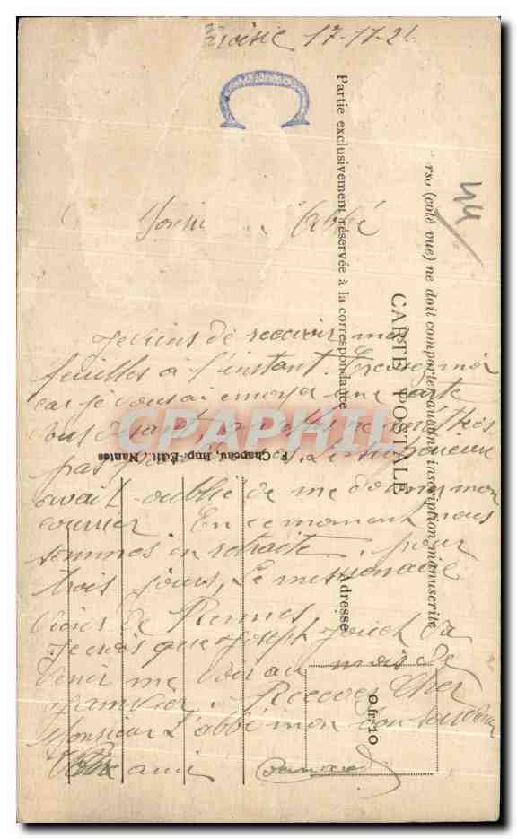 CPA Le Croisic (Loire Inf) Etablissement des Freres de St Dieu — Rückseite