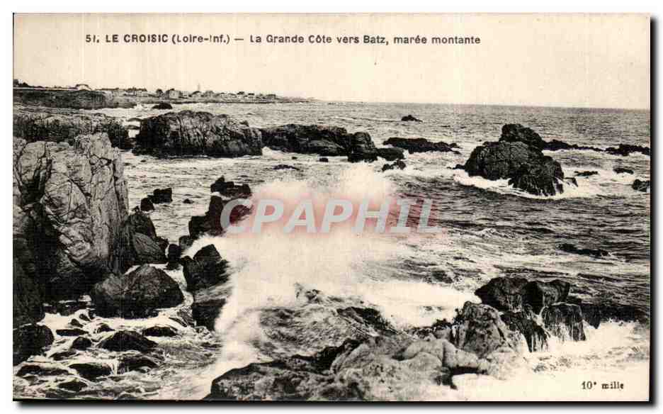 CPA Le Croisic (Loire inf) La Grande cote vers Batz maree montante