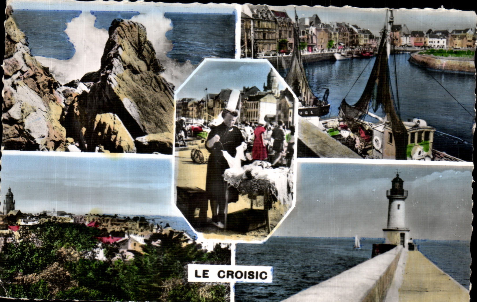 CPA Le Croisic La grande cote La dentelliere Vue generale Le phare Lighthouse