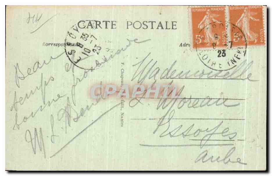 CPA Le Croisic (Loire inf) La Grande Cote vers Batz — Rückseite