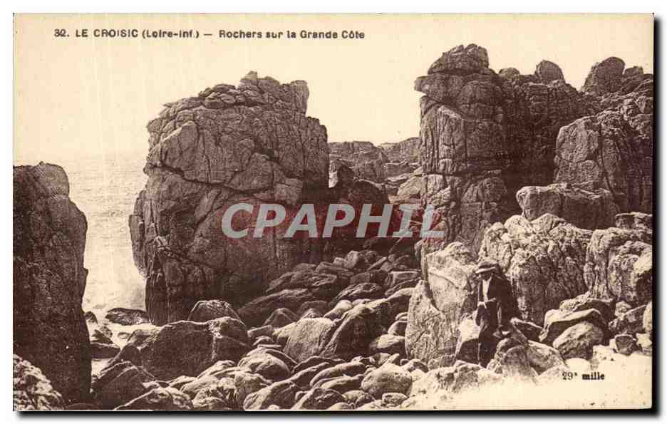 CPA Le Croisic (Loire inf) Rochers sur la Grande Cote