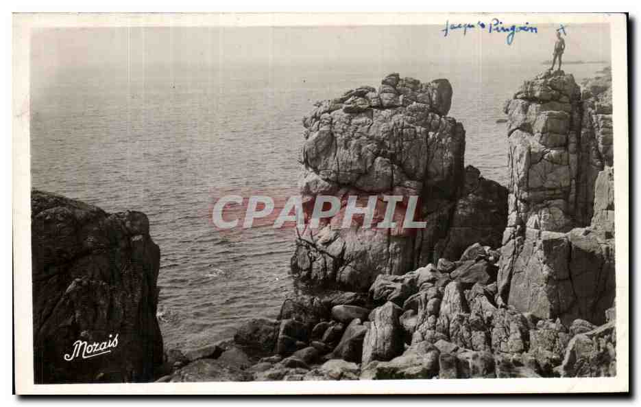 CPA Le Croisic Rochers a la grande Cote