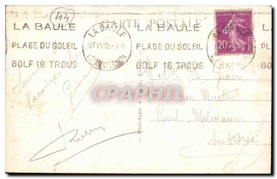 CPA Le Croisic (Loire Inf) Vue generale sur la Grande Cote — Rückseite