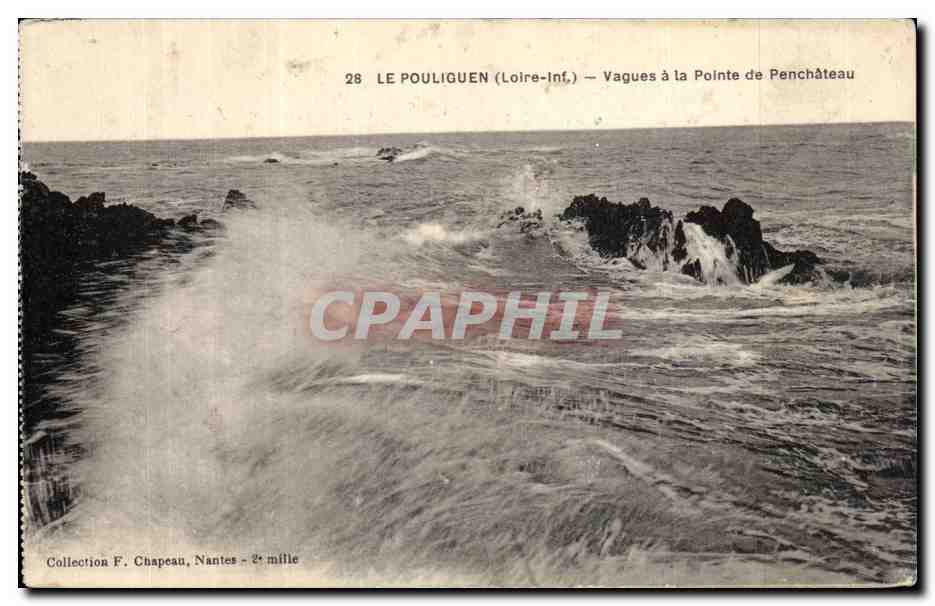CPA Le Pouliguen (Loire Inf) Vagues a la Pointe de penchateau
