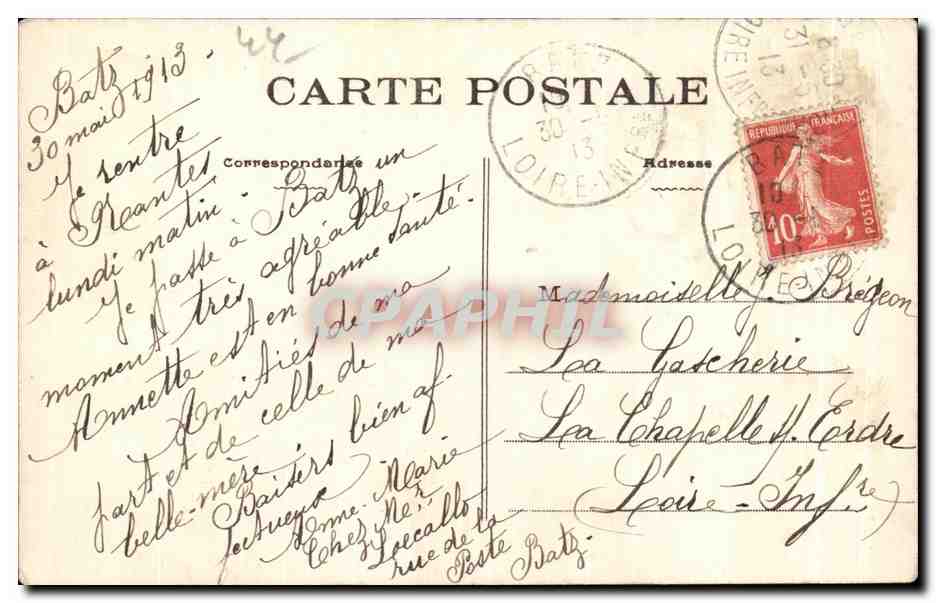 CPA Le Bourg De Batz L Eglise La Chapelle des Muriers — Back