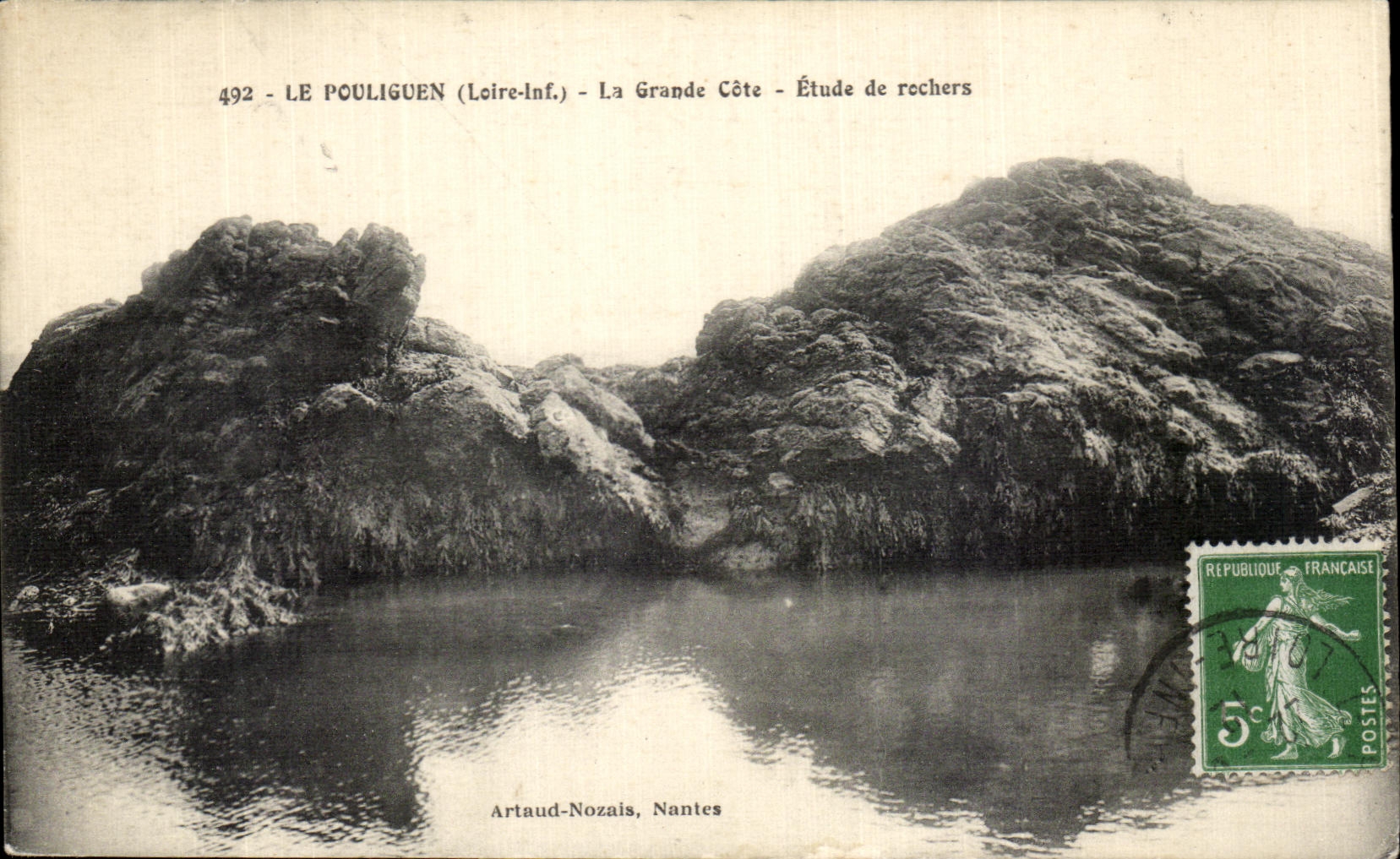 CPA Le Pouliguen (Loire Inf) La Grande Cote Etude de rochers