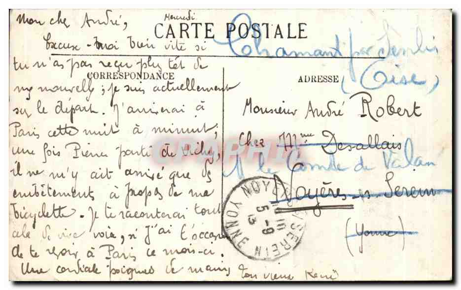 CPA Vichy Tour de I Horloge — Verso