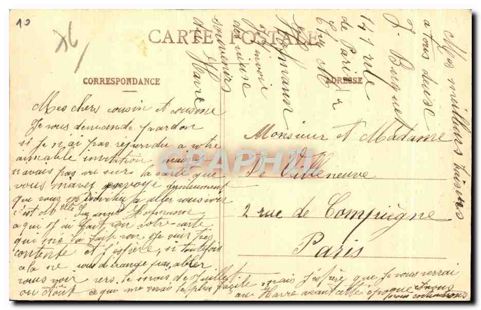 CPA Costumes Normands Le Havre Ecaillere Folklore Coiffe — Rückseite