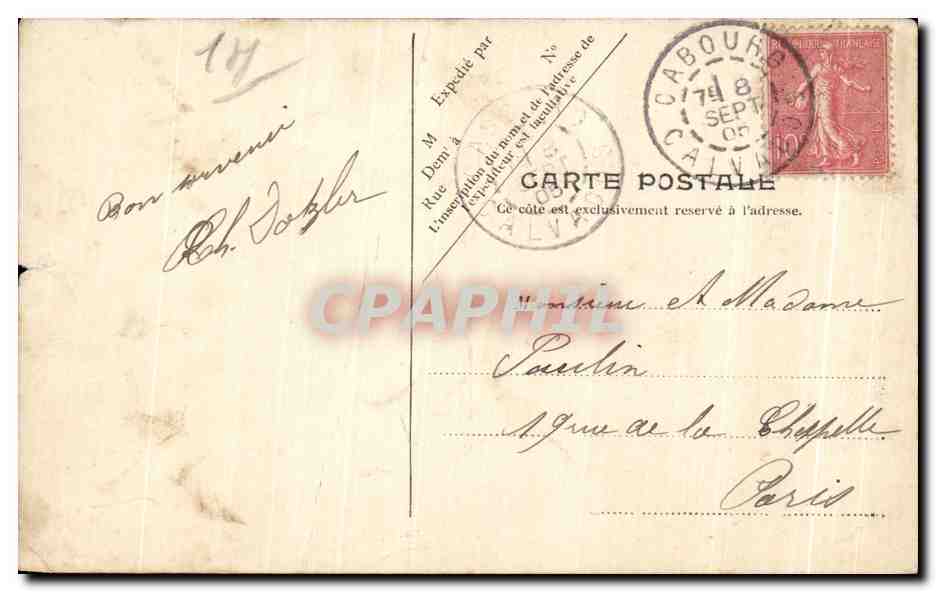 CPA Beuzeval Houlgate Avenue de la Gare — Verso