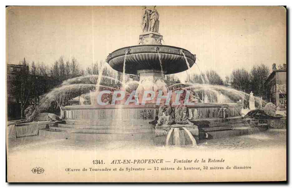 Aix-en-Provence — Fontaine de la Rotonde — Éditeur B.P.D. n°1341