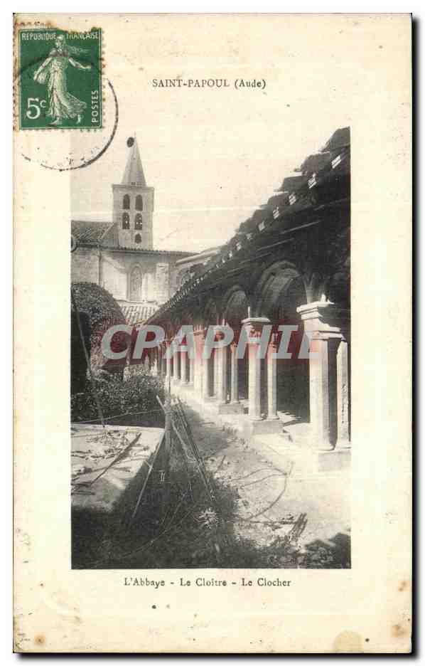 CPA Saint Papoul (Aude) L Abbaye Le Cloitre Le Clocher