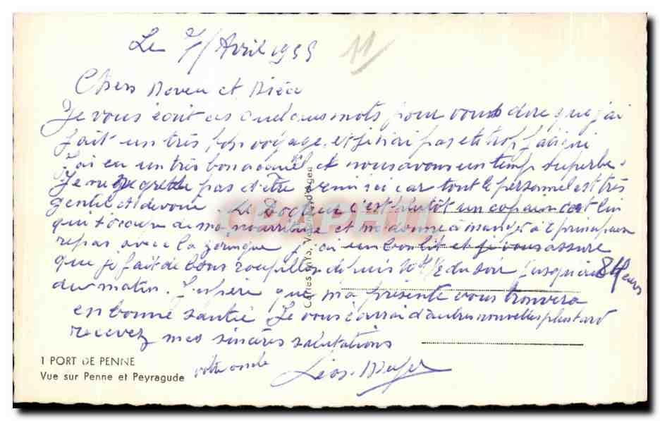 Vue sur Penne et Peyragude — 1 Port de Penne — éditeur César V. Degu — Verso
