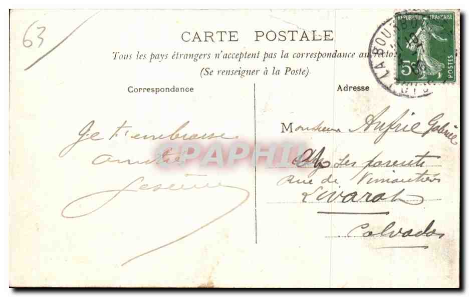 CPA La Bourboule et la vallee de vendeix Vue prise de la roche des fees — Rückseite