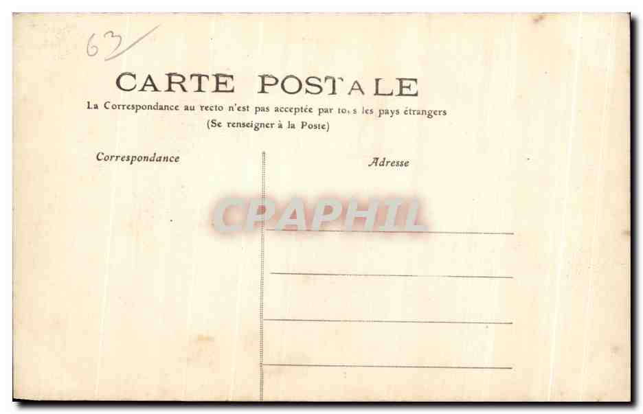 CPA L Auvergne Mont Dore Source du Pantheon et Galerie Pasteur — Verso