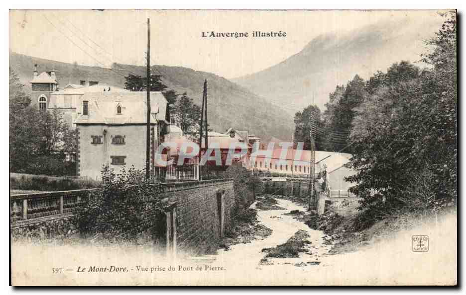 CPA L Auvergne illustree Le Mont Dore Vue prise du Pont de Pierre