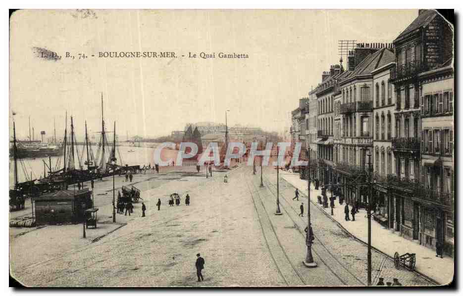 Boulogne-sur-Mer — Le Quai Gambetta — éditeur L. D., B., 74