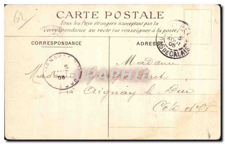CPA Wimereux Rue du Port — Verso